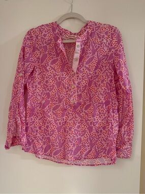 Persifor Pink Patterned Long-Sleeve Blouse